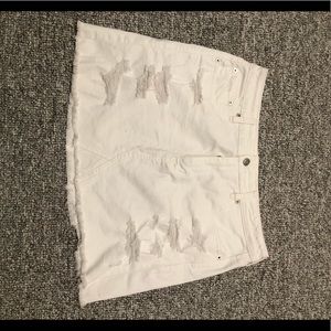 American eagle white ripped skirt